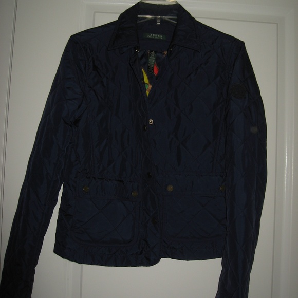 Lauren Ralph Lauren Blue Quilted Snap Front Jacket - Picture 4 of 8